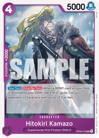 Hitokiri Kamazo #OP06-076 · Wings of the Captain Pre-Release Cards One Piece card