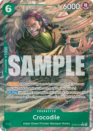 Crocodile (Full Art) #ST30-010-full-art · ST-30: Starter Deck 30 EX Luffy & Ace One Piece card