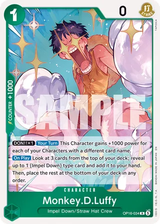 Monkey.D.Luffy #OP16-034 · The Time of Battle One Piece card
