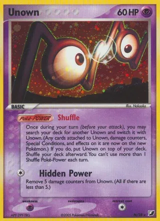 Unown (N) #00N · Unseen Forces Pokémon card