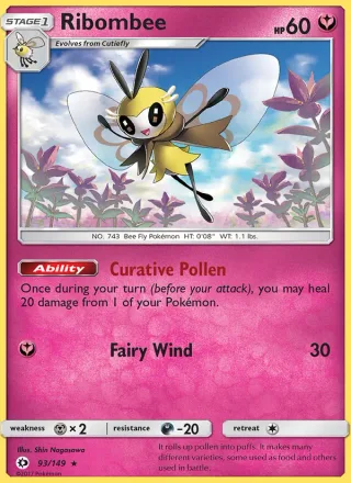 Ribombee #93 · Sun & Moon Pokémon card