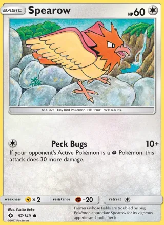 Spearow #97 · Sun & Moon Pokémon card