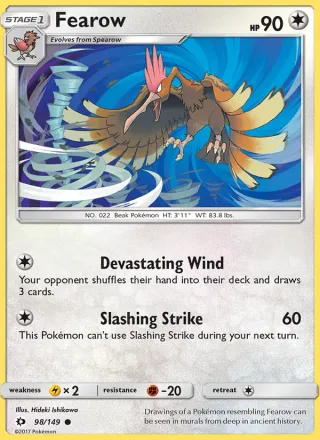 Fearow #98 · Sun & Moon Pokémon card