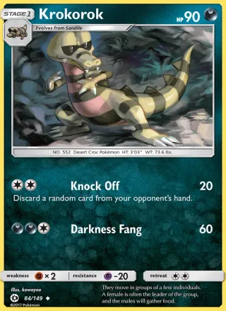 Krokorok #84 · Sun & Moon Pokémon card