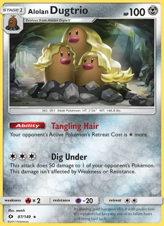 Alolan Dugtrio #87 · Sun & Moon Pokémon card