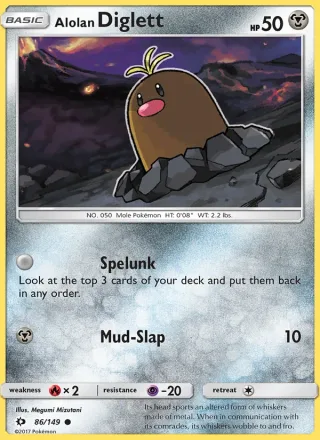 Alolan Diglett #86 · Sun & Moon Pokémon card