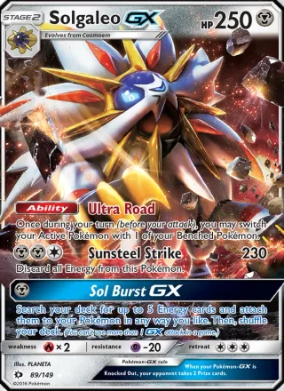 Solgaleo GX #89 · Sun & Moon Pokémon card