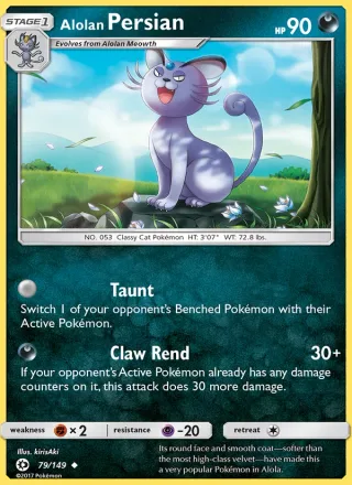 Alolan Persian #79 · Sun & Moon Pokémon card