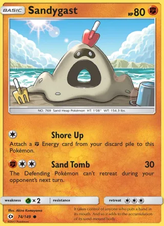 Sandygast #74 · Sun & Moon Pokémon card