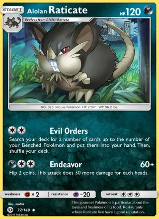 Alolan Raticate #77 · Sun & Moon Pokémon card