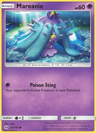 Mareanie #62 · Sun & Moon Pokémon card