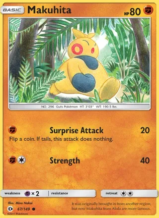 Makuhita #67 · Sun & Moon Pokémon card