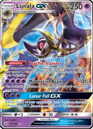 Lunala GX #66 · Sun & Moon Pokémon card