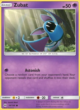 Zubat #54 · Sun & Moon Pokémon card