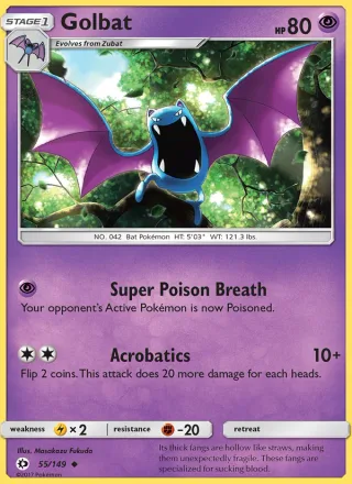 Golbat #55 · Sun & Moon Pokémon card