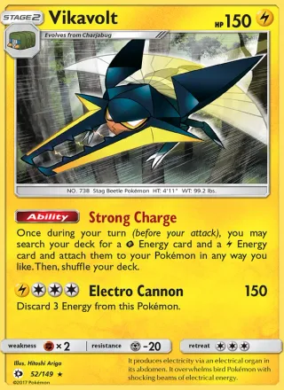 Vikavolt #52 · Sun & Moon Pokémon card