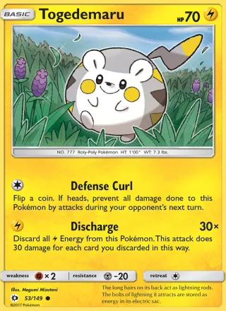 Togedemaru #53 · Sun & Moon Pokémon card