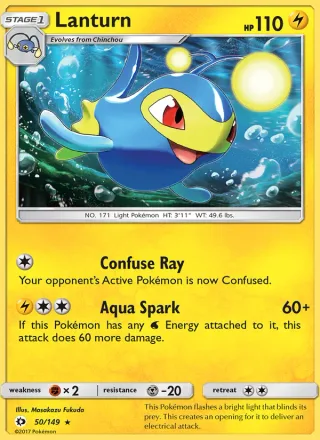Lanturn #50 · Sun & Moon Pokémon card