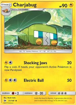 Charjabug #51 · Sun & Moon Pokémon card