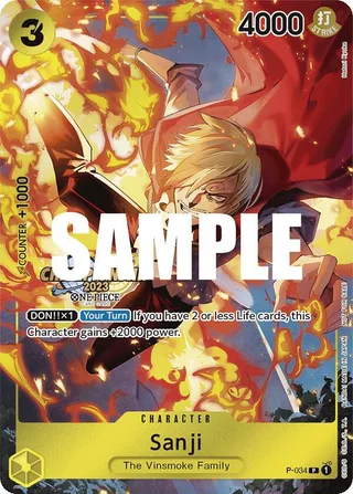 Sanji (CS 2023 Event Pack) #P-034-cs-2023-event-pack · One Piece Promotion Cards One Piece card