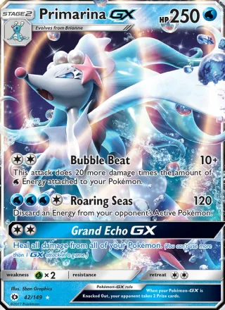 Primarina GX #42 · Sun & Moon Pokémon card
