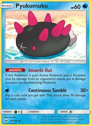 Pyukumuku #47 · Sun & Moon Pokémon card
