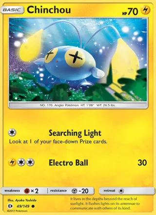 Chinchou #49 · Sun & Moon Pokémon card