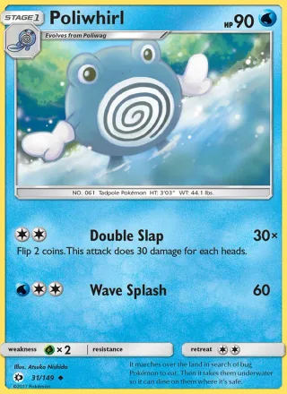 Poliwhirl #31 · Sun & Moon Pokémon card