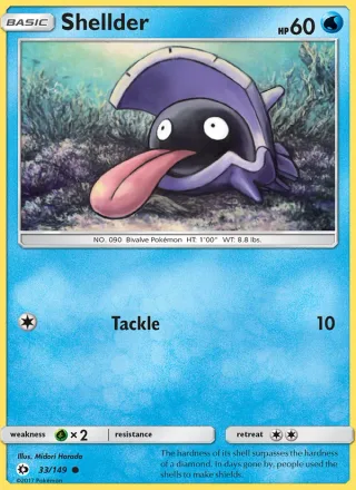 Shellder #33 · Sun & Moon Pokémon card