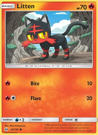 Litten #24 · Sun & Moon Pokémon card