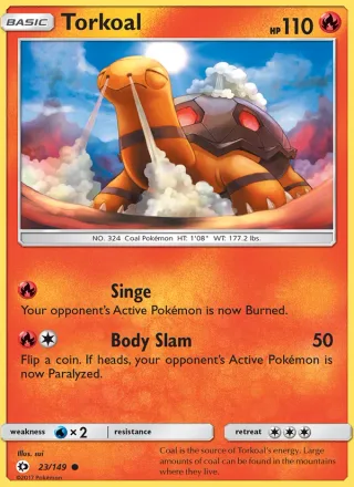Torkoal #23 · Sun & Moon Pokémon card