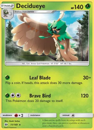 Decidueye #11 · Sun & Moon Pokémon card