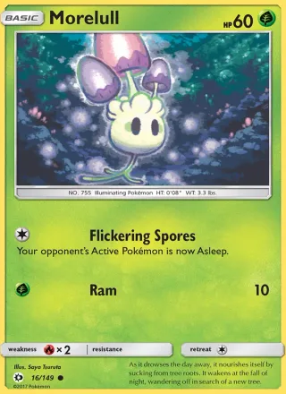 Morelull #16 · Sun & Moon Pokémon card