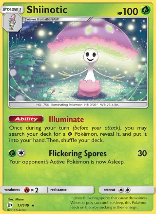 Shiinotic #17 · Sun & Moon Pokémon card