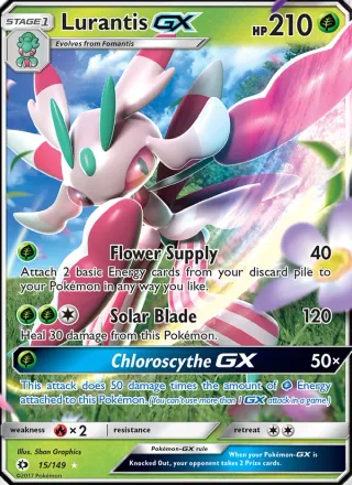 Lurantis GX #15 · Sun & Moon Pokémon card