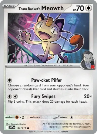 Team Rocket's Meowth #161 · Ascended Heroes Pokémon card