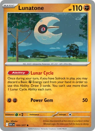 Lunatone #105 · Ascended Heroes Pokémon card