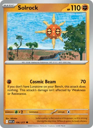 Solrock #106 · Ascended Heroes Pokémon card