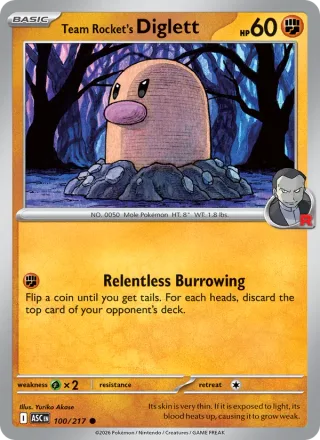 Team Rocket's Diglett #100 · Ascended Heroes Pokémon card