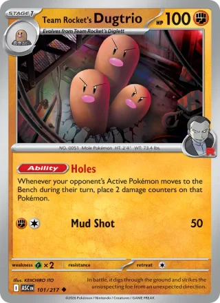 Team Rocket's Dugtrio #101 · Ascended Heroes Pokémon card