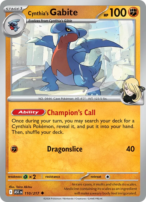 Cynthia's Gabite full card art
