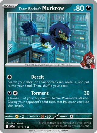 Team Rocket's Murkrow #126 · Ascended Heroes Pokémon card