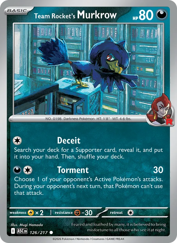 Team Rocket's Murkrow full card art