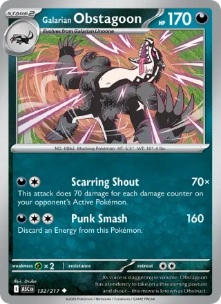 Galarian Obstagoon #132 · Ascended Heroes Pokémon card