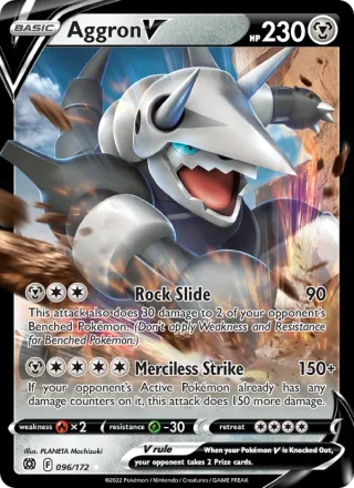 Aggron V #096 · Brilliant Stars Pokémon card