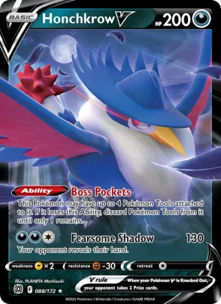 Honchkrow V #088 · Brilliant Stars Pokémon card
