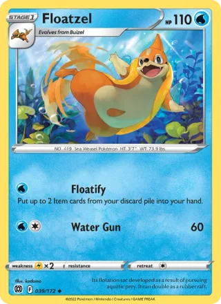 Floatzel #039 · Brilliant Stars Pokémon card