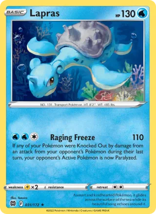 Lapras #031 · Brilliant Stars Pokémon card
