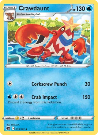 Crawdaunt #033 · Brilliant Stars Pokémon card