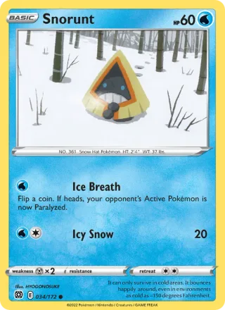 Snorunt #034 · Brilliant Stars Pokémon card
